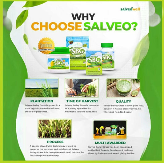 Salveo Organic Barley Grass – SBG Trial Pack (80g) | 🌟 Daily Greens for 💚 Health, ⚡ Energy & 🏋️‍♀️ Vitality