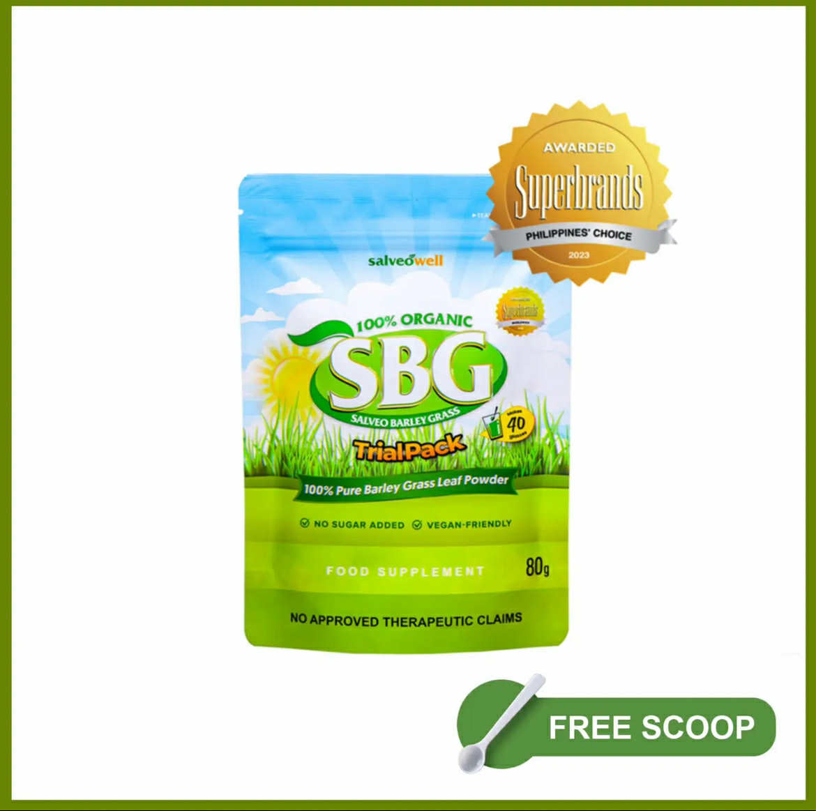 Salveo Organic Barley Grass – SBG Trial Pack (80g) | 🌟 Daily Greens for 💚 Health, ⚡ Energy & 🏋️‍♀️ Vitality